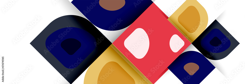 Set of vector modern geometric abstract backgrounds with repeating abstract round shapes patterns and shadow effects Set of vector modern geometric abstract backgrounds with repeating abstract round shapes patterns and shadow effects
