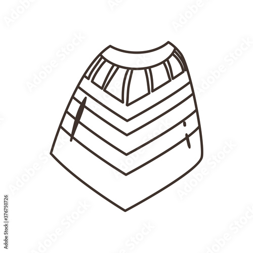 mexican poncho free form line style icon vector design