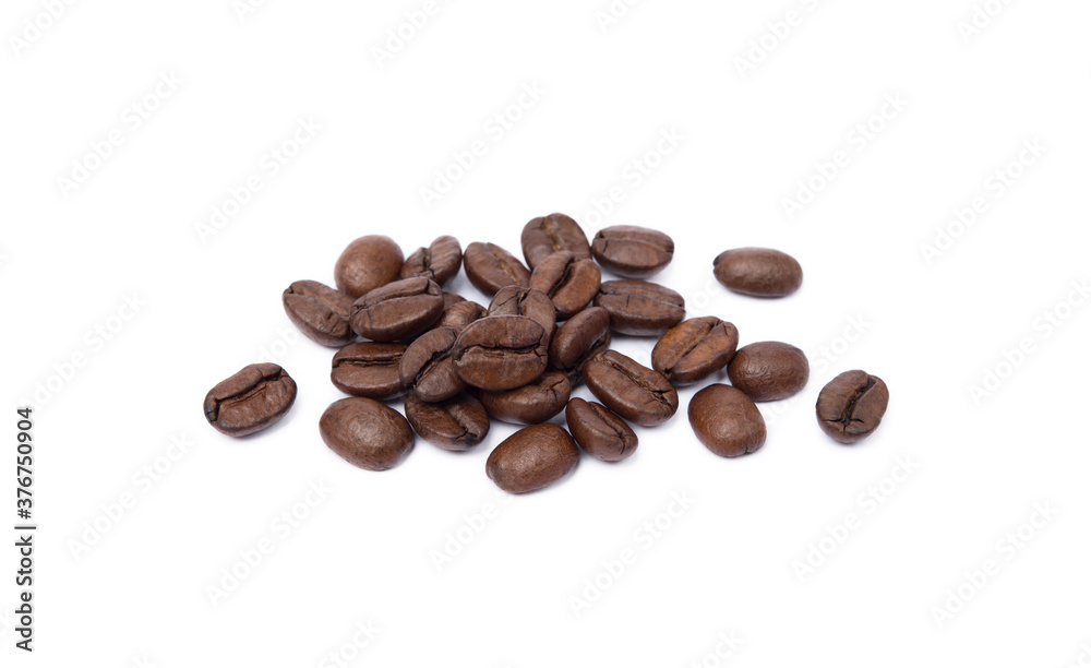 Roasted coffee beans isolated on white background Roasted coffee beans isolated on white background