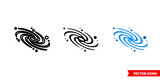 Galaxy icon of 3 types color, black and white, outline. Isolated vector sign symbol.