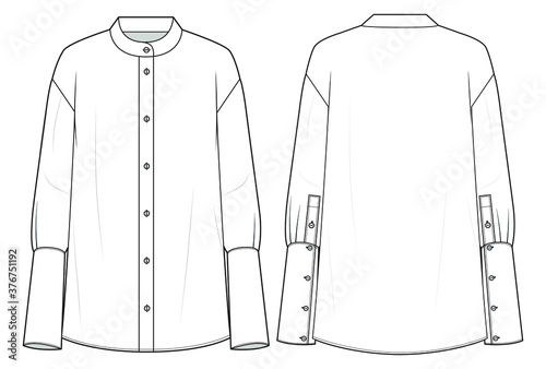 Long sleeve shirts. Fashion sketch vector
