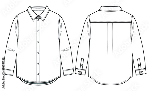 Children shirt design, vector sketch. Long sleeve photo