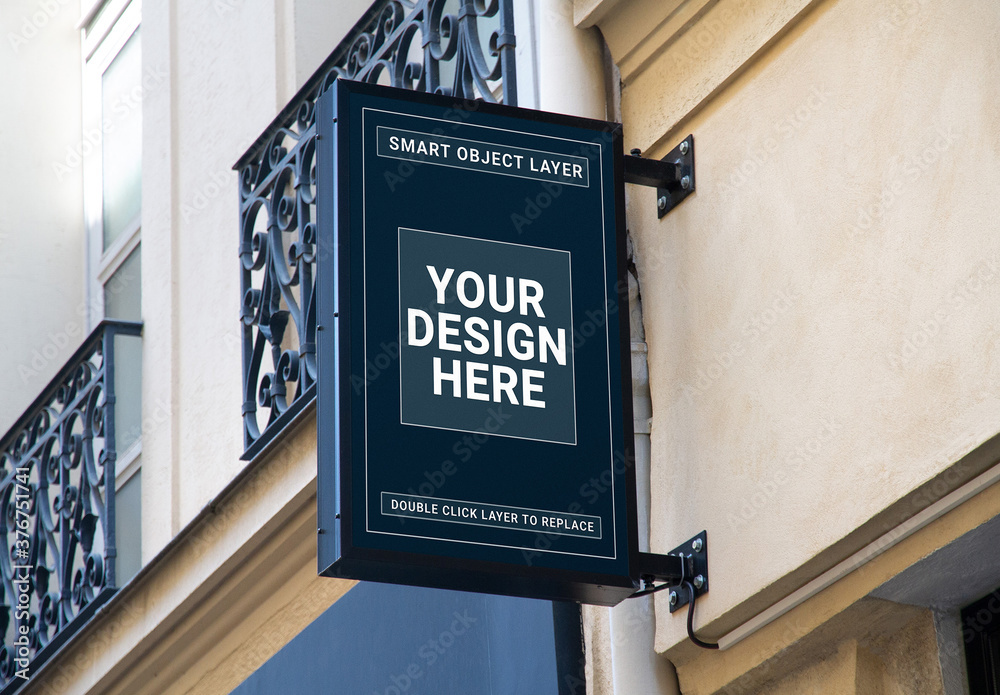 Storefront Sign Mockup Stock Template | Adobe Stock