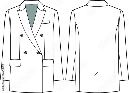 Jacket fashion women vector sketch