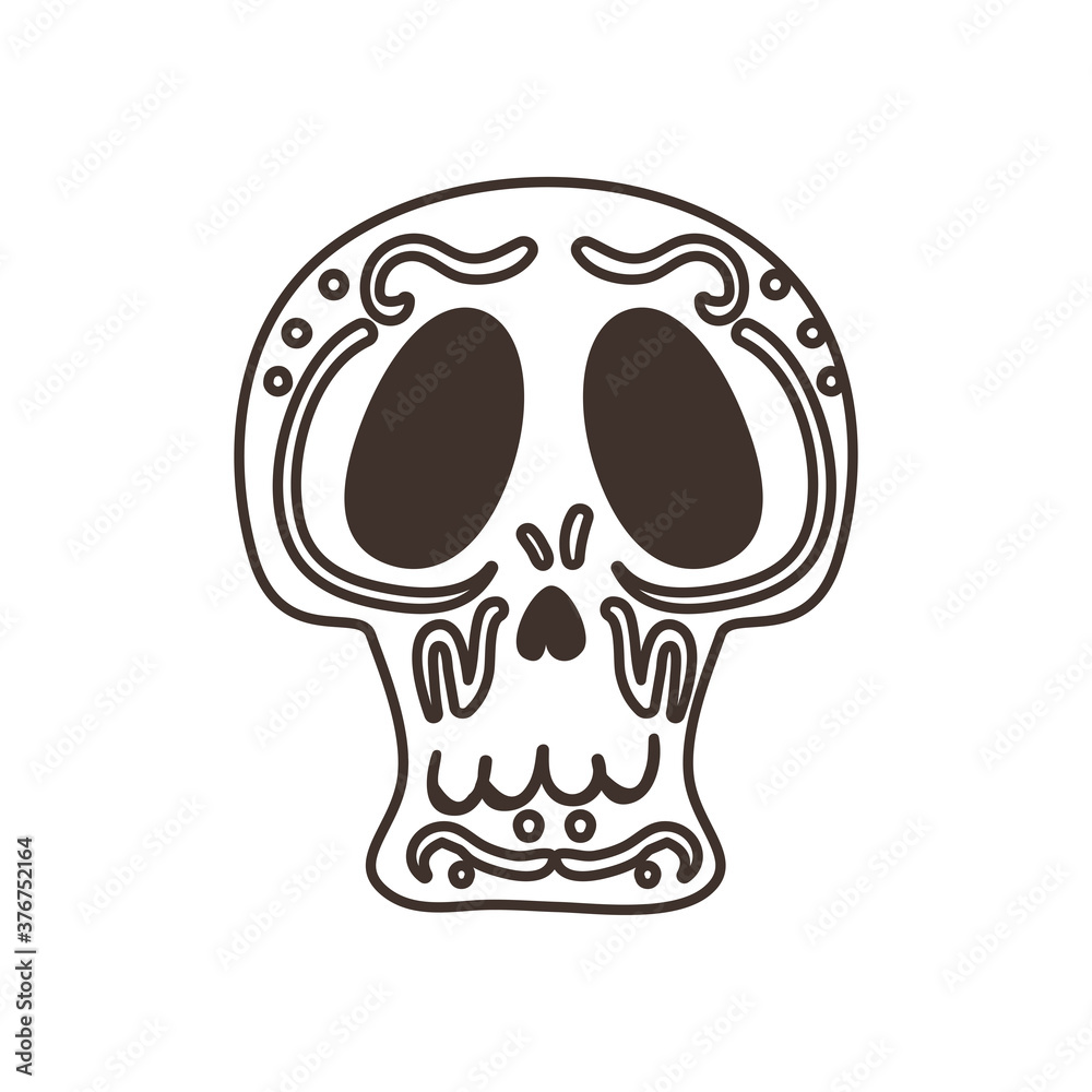 mexican skull free form line style icon vector design mexican skull free form line style icon vector design
