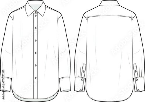 Long sleeve shirts. Fashion sketch vector