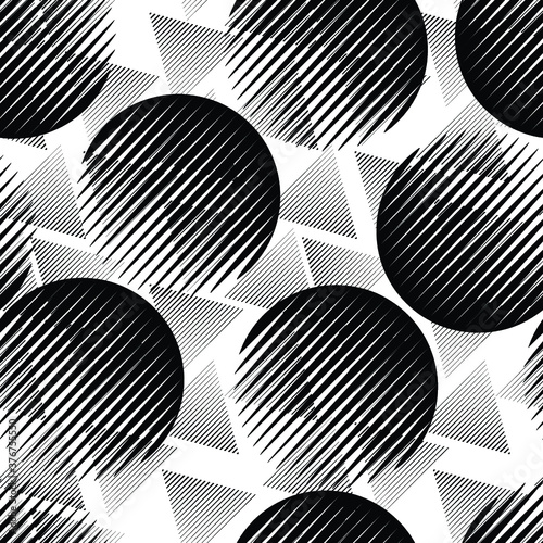 Seamless pattern with speed lines.Triangles unusual poster Design .repeating , diagonal, slanting, oblique Black Vector stripes .Geometric shape. Endless texture