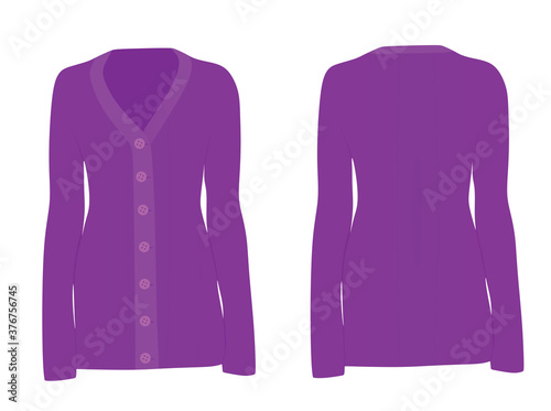 Women purple jumper. vector illustration
