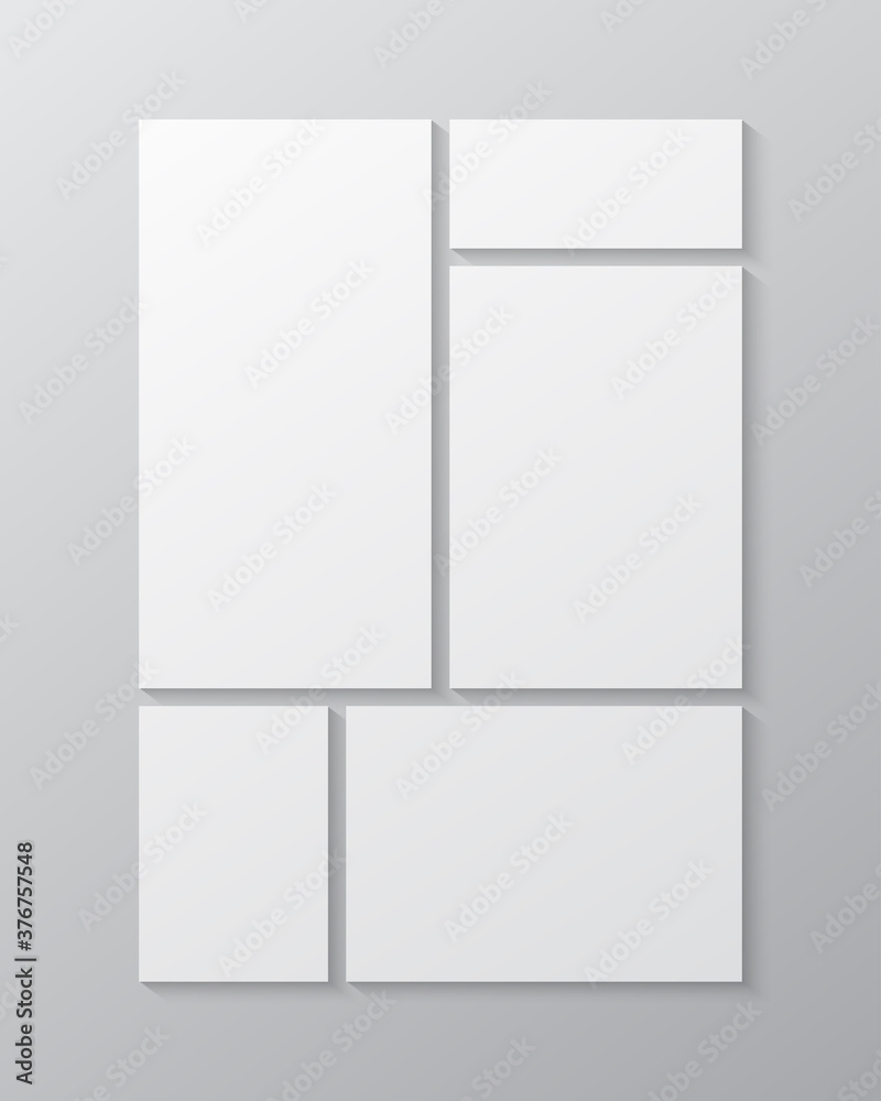Vector empty collage eight frames, images photo Vector empty collage eight frames, images photo