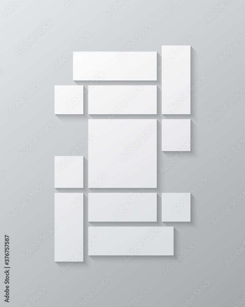 Vector empty collage eleven frames, images photo Vector empty collage eleven frames, images photo