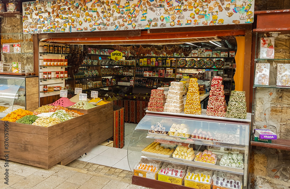 Shop of traditional Turkish sweets and Souvenirs in the old town