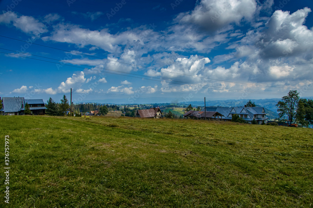 summer holiday view of the Tatra Mountains in Poland from Gubałówka