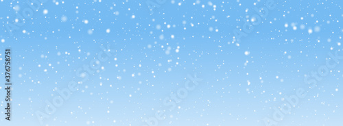 Vector illustration of snow background on blue