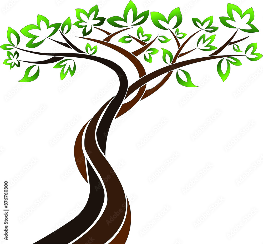 abstract tree with leaves