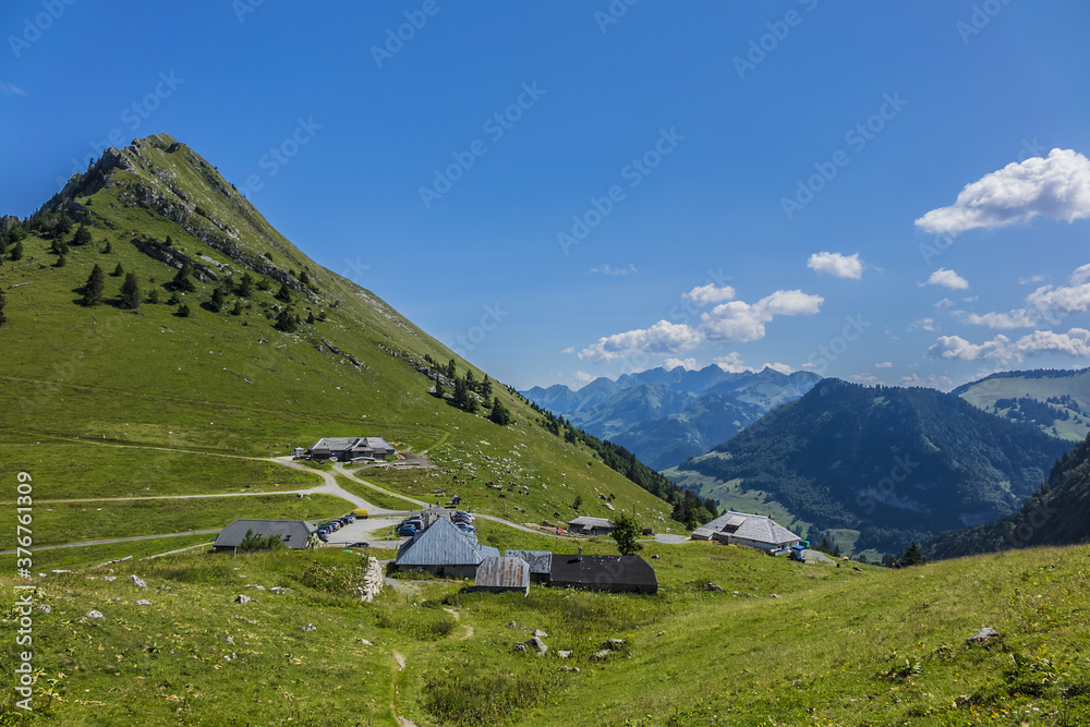 Picturesque views of the western Swiss Alps. Canton of Vaud, Switzerland.