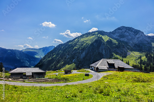 Picturesque views of the western Swiss Alps. Canton of Vaud, Switzerland.
