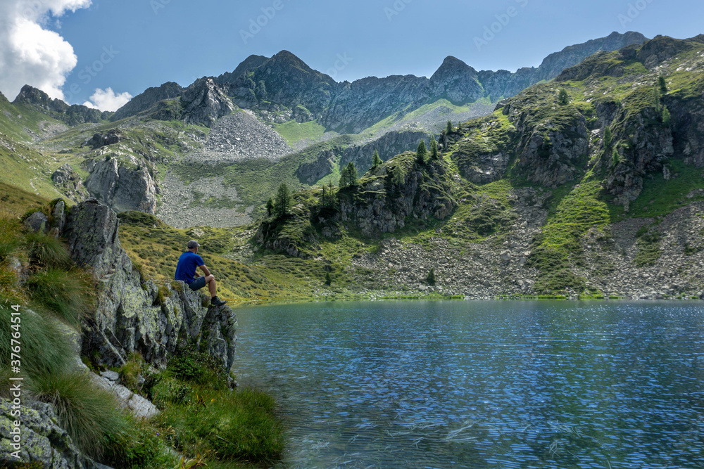 Meditating at Porcile lakes - Orobie - Italian Alps