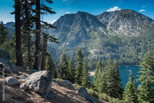 Mountainside view of South Lake Tahoe, California, USA photo