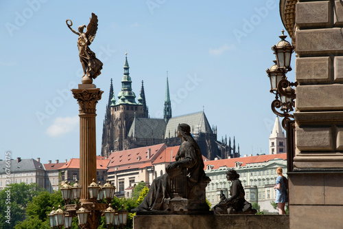 View of Prague Castle and Saint Vitus Cathedral, Prague, Czech Republic photo