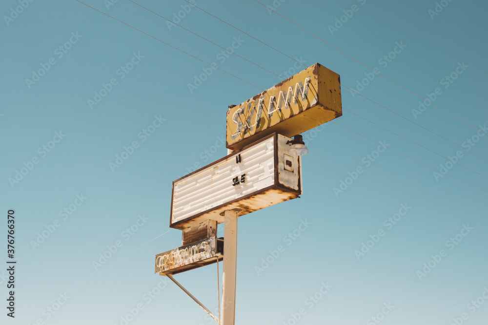 Abandoned neon cocktail sign, Salton Sea, California, USA Abandoned neon cocktail sign, Salton Sea, California, USA