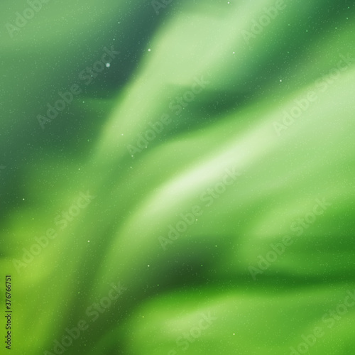 Night starry sky and Northern lights. Green aurora borealis