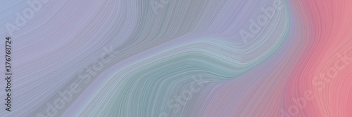abstract moving horizontal header with dark gray, pale violet red and rosy brown colors. fluid curved flowing waves and curves for poster or canvas © Eigens