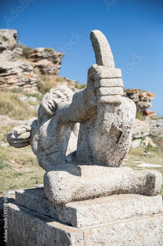 Old sculpture at Kaliakra, Bulgaria photo