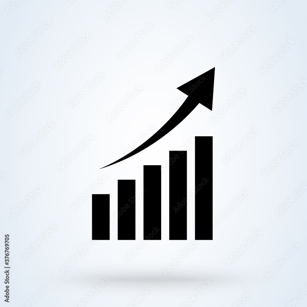 Growing graph or Statistics icon or logo. Bar Chart concept. finance and management illustration. Growing graph or Statistics icon or logo. Bar Chart concept. finance and management illustration.