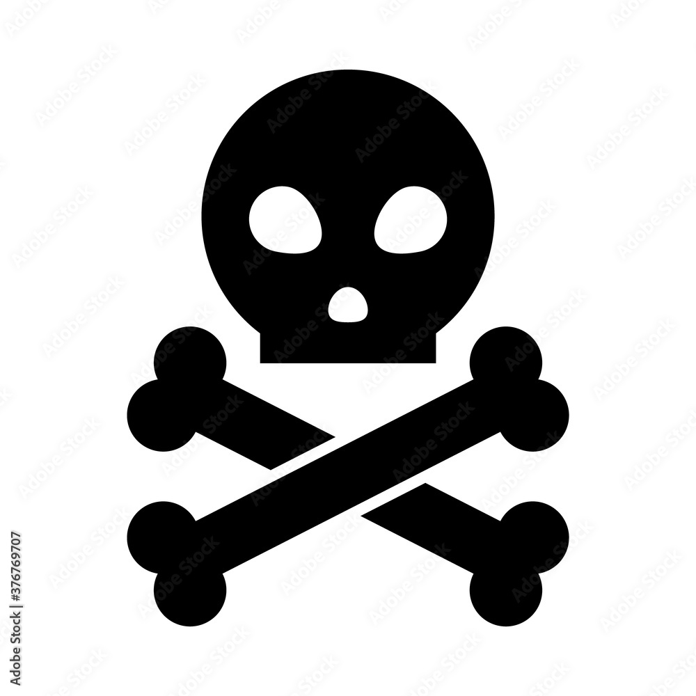 skull and crossed bones icon, silhouette style skull and crossed bones icon, silhouette style