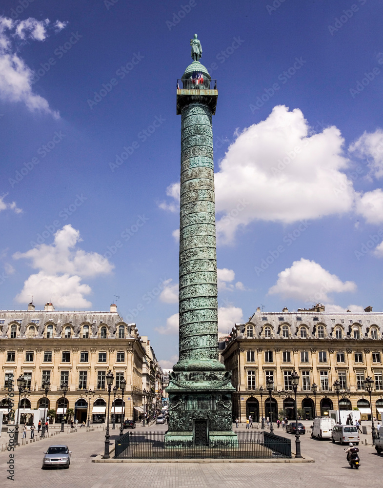 Column and statue of Napoleon, Place Vendome, Paris, France