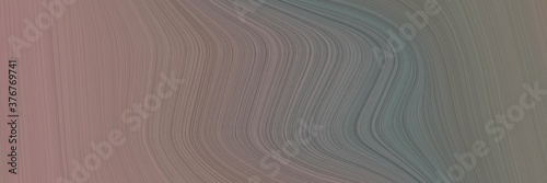 abstract dynamic designed horizontal header with old lavender, rosy brown and dark slate gray colors. fluid curved flowing waves and curves for poster or canvas © Eigens