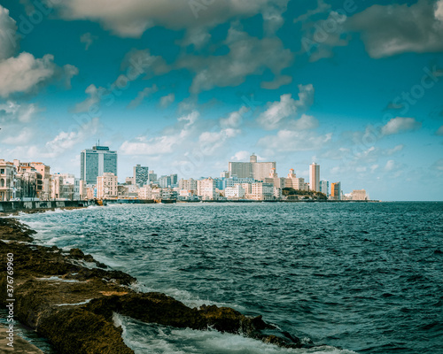view of havana city and malecon
