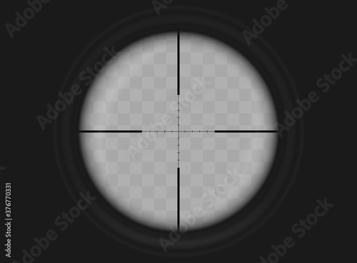 Vector Illustration of Optical Sight Point of View Overlay Template