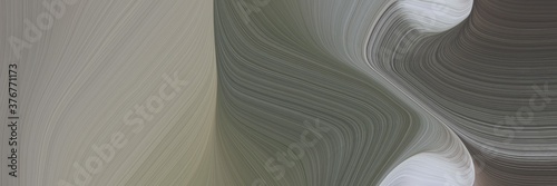 abstract dynamic header design with gray gray, dark slate gray and silver colors. fluid curved flowing waves and curves for poster or canvas © Eigens
