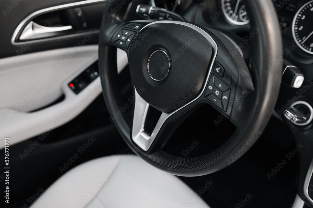 Modern car interior close up
