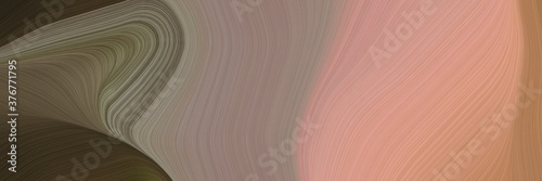 abstract flowing horizontal header with gray gray, very dark green and dark salmon colors. fluid curved lines with dynamic flowing waves and curves for poster or canvas