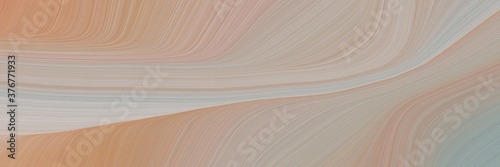 abstract moving horizontal header with rosy brown, pastel gray and dark gray colors. fluid curved flowing waves and curves for poster or canvas