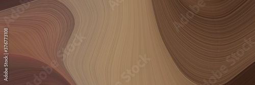 abstract flowing designed horizontal header with pastel brown, very dark pink and gray gray colors. fluid curved lines with dynamic flowing waves and curves for poster or canvas