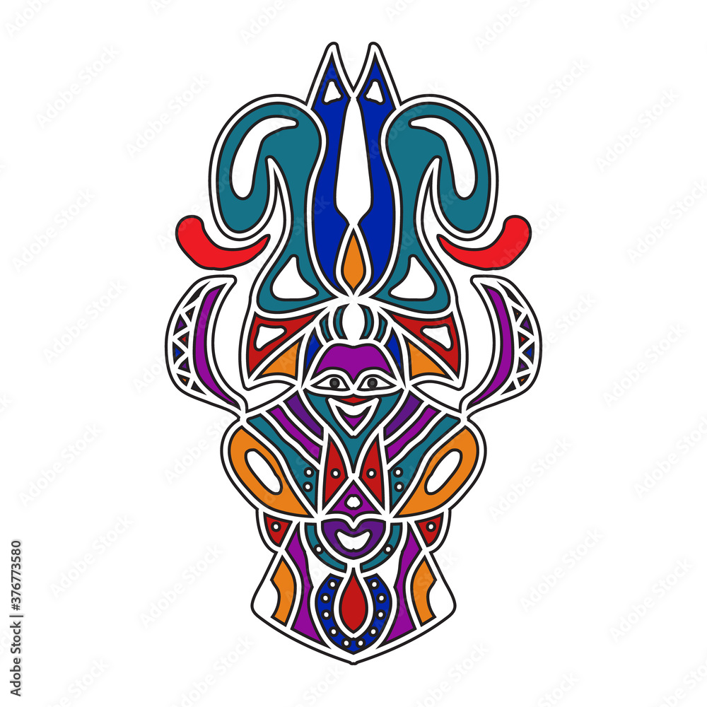 Fototapeta premium colorful tribal shaped vector illustration design for tattoos, t-shirt designs, sticker designs etc.