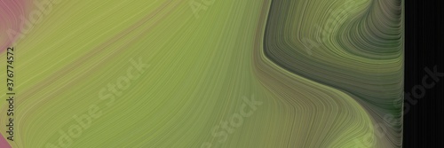abstract dynamic banner with pastel brown, very dark green and dark olive green colors. fluid curved flowing waves and curves for poster or canvas © Eigens