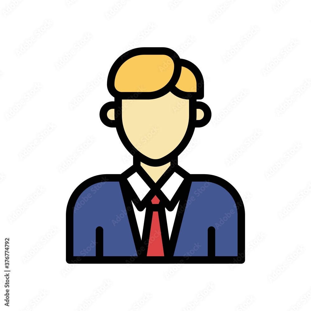 administrative related boy or man with office dress and tie vector with editable stroke, administrative related boy or man with office dress and tie vector with editable stroke,