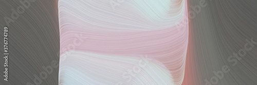 abstract surreal horizontal banner with light gray, dim gray and silver colors. fluid curved lines with dynamic flowing waves and curves for poster or canvas