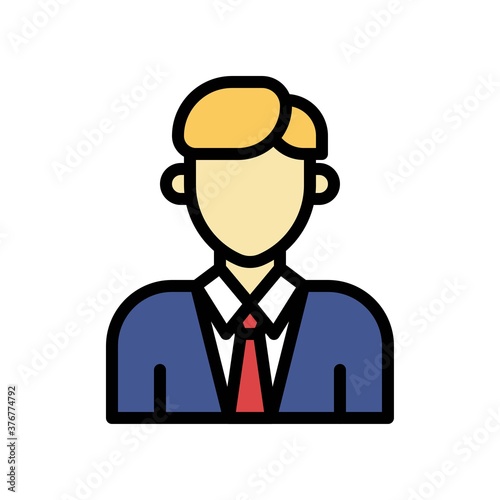 Wallpaper Mural administrative related boy or man with office dress and tie vector with editable stroke, Torontodigital.ca