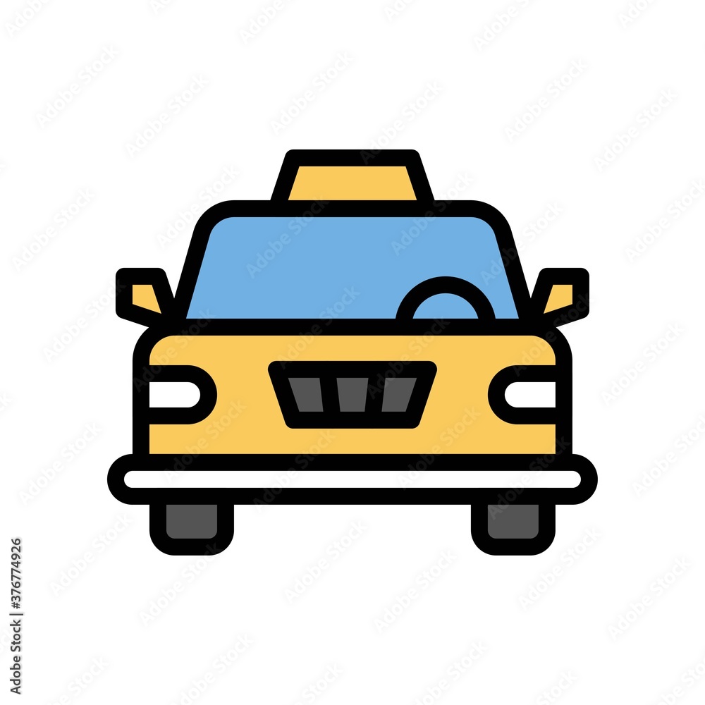 administrative related car or taxi for traveling vector with editable stroke,