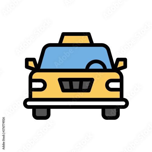 Obraz na płótnie administrative related car or taxi for traveling vector with editable stroke, w salonie