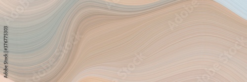 abstract modern horizontal header with tan, light gray and gray gray colors. fluid curved lines with dynamic flowing waves and curves for poster or canvas