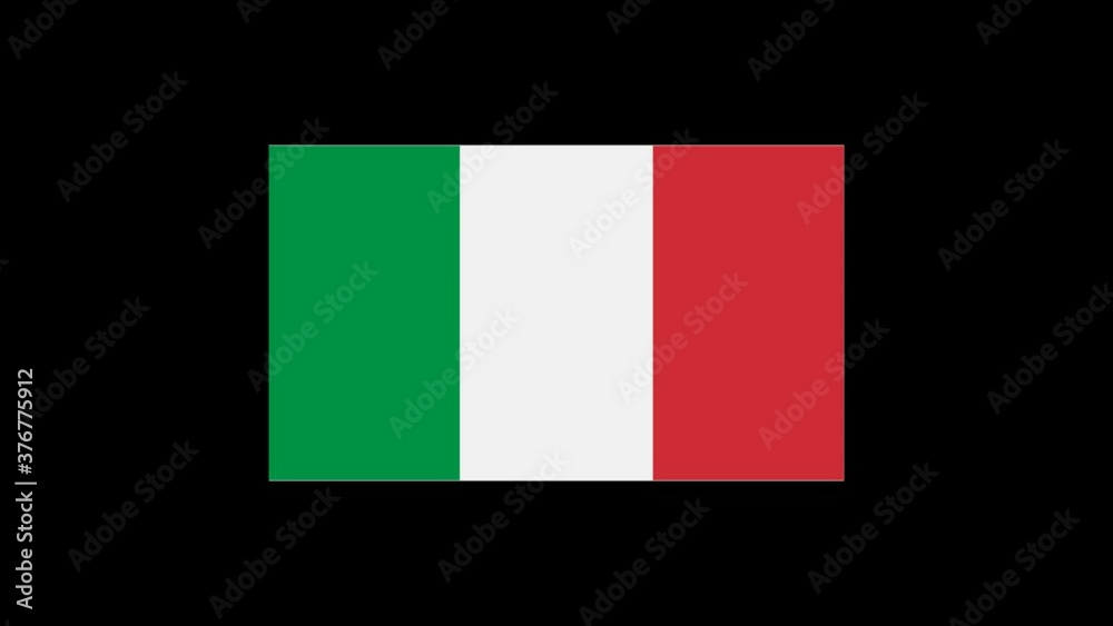 Italiy Flag with dynamic Animated Motion Video. Isolated Transparent background Italiy Flag with dynamic Animated Motion Video. Isolated Transparent background