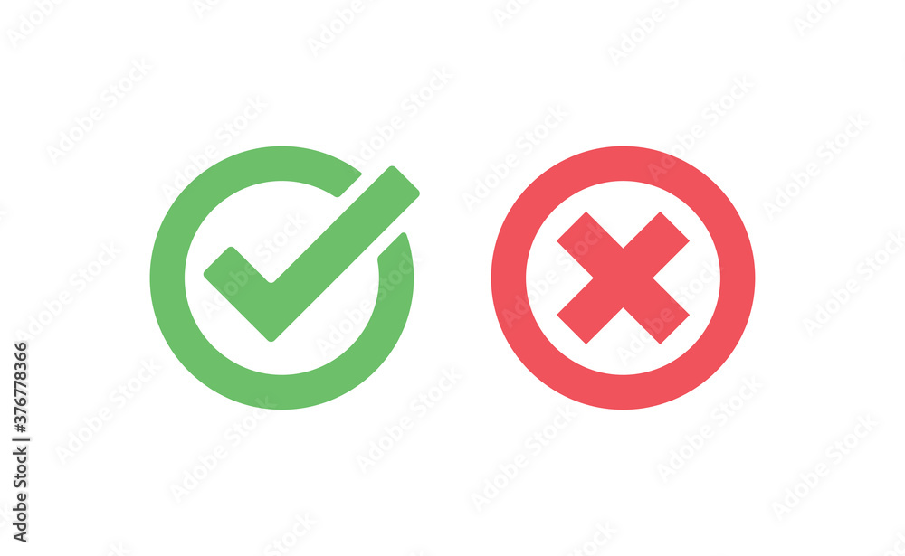 Check marks. Tick and cross vector icons. Yes and No symbols. Checkmarks. Check marks. Tick and cross vector icons. Yes and No symbols. Checkmarks.