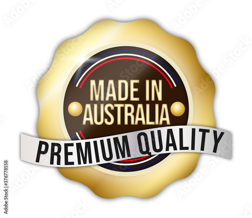 "Made in Australia" badge, for goods, web, products.