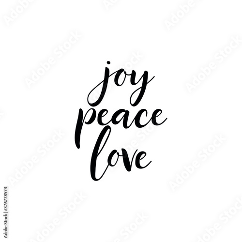 Joy peace love. Vector illustration. Christmas lettering. Ink illustration. t-shirt design.
